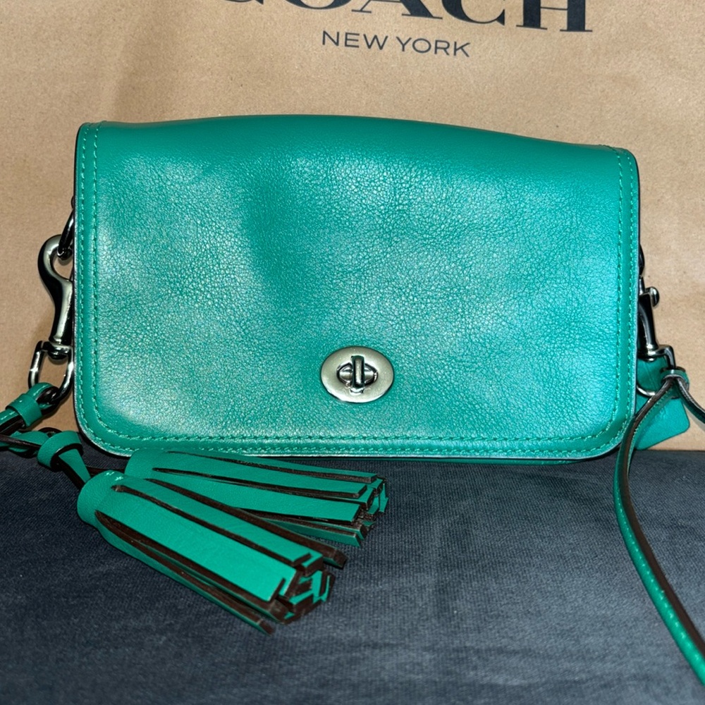 Coach Vintage Legacy Kelly green Penny Crossbody Bag purse